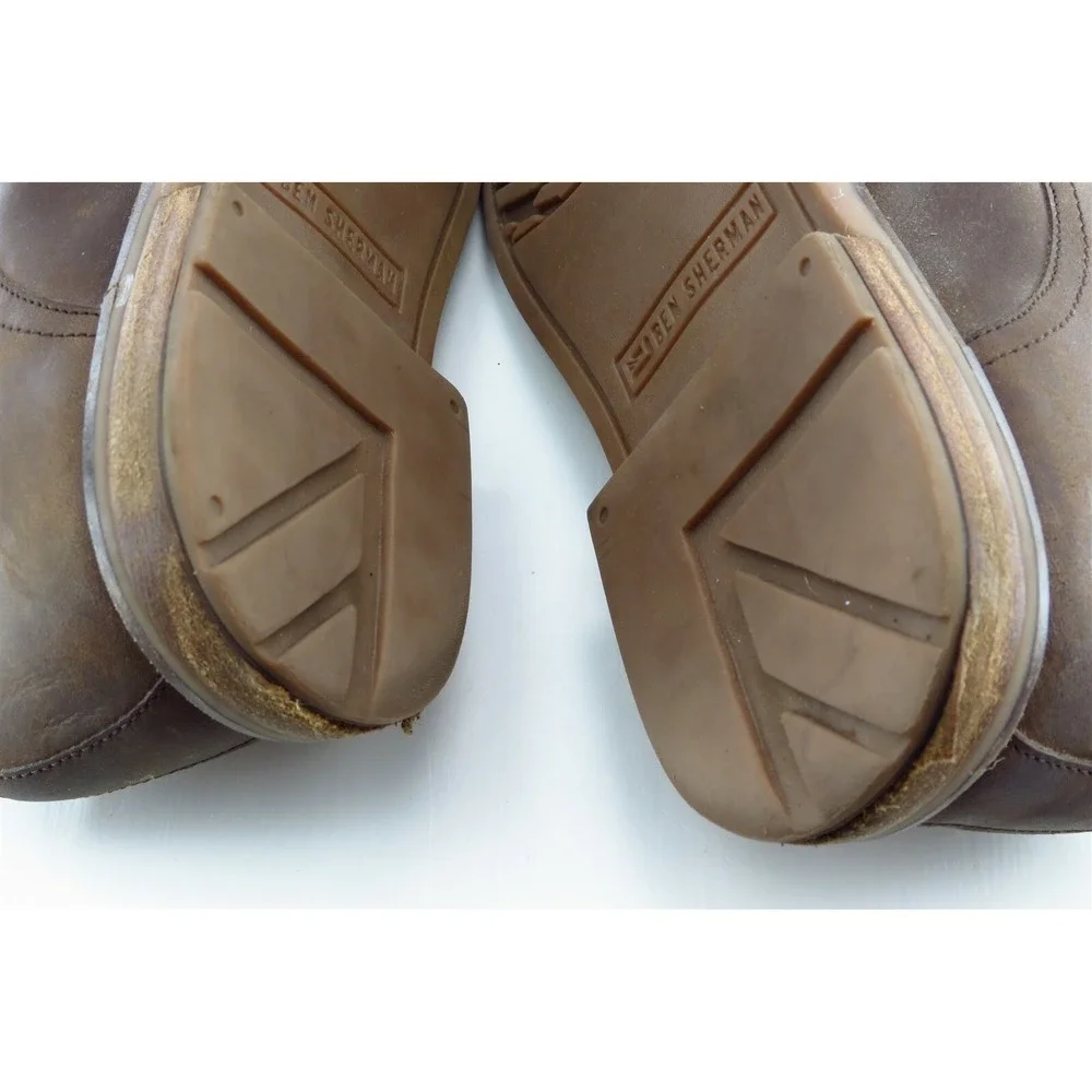 Ben‎ Sherman Men's Derby Oxfords Size 8 Brown Leather Almond Toe Dress Shoe